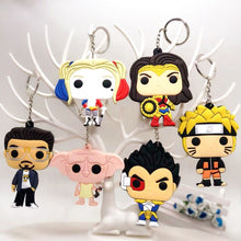 Load image into Gallery viewer, Suicide Squad Marvel Wonder Woman PVC keychain Supernatural deadpool fashion funny pendant key chain Jewelry Chaveiros Llaveros