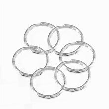 Load image into Gallery viewer, 30pcs Wholesale Stainless Steel Hole Key Ring Key Chain Rhodium Plated Bump Round Split Keychains DIY Jewelry Making  20 25 30mm