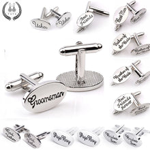 Load image into Gallery viewer, Trendy father brother of the groom son best friends usher god page boy wedding cufflinks for men cufflinks buttons gifts jewelry