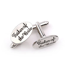 Load image into Gallery viewer, Trendy father brother of the groom son best friends usher god page boy wedding cufflinks for men cufflinks buttons gifts jewelry