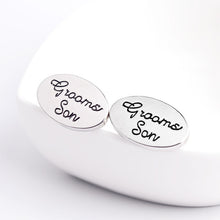 Load image into Gallery viewer, Trendy father brother of the groom son best friends usher god page boy wedding cufflinks for men cufflinks buttons gifts jewelry