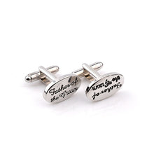 Load image into Gallery viewer, Trendy father brother of the groom son best friends usher god page boy wedding cufflinks for men cufflinks buttons gifts jewelry